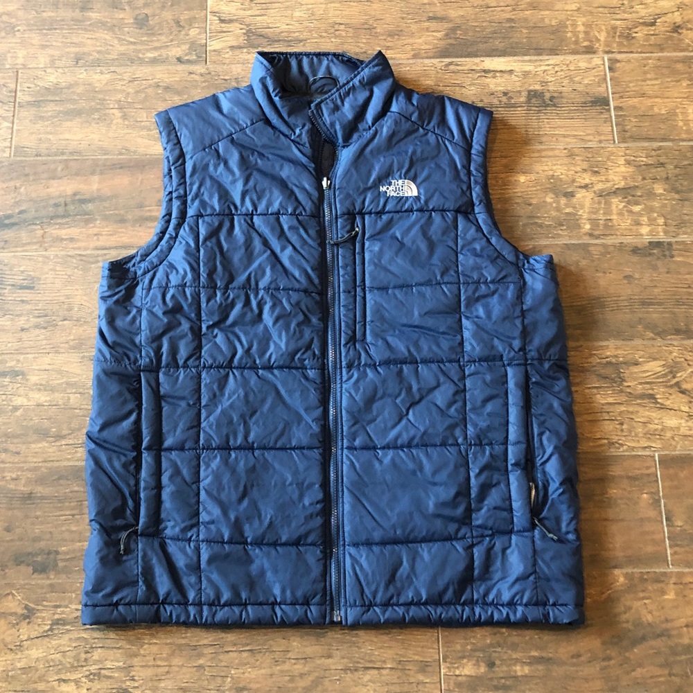 Mens North Face navy blue vest, size XXL